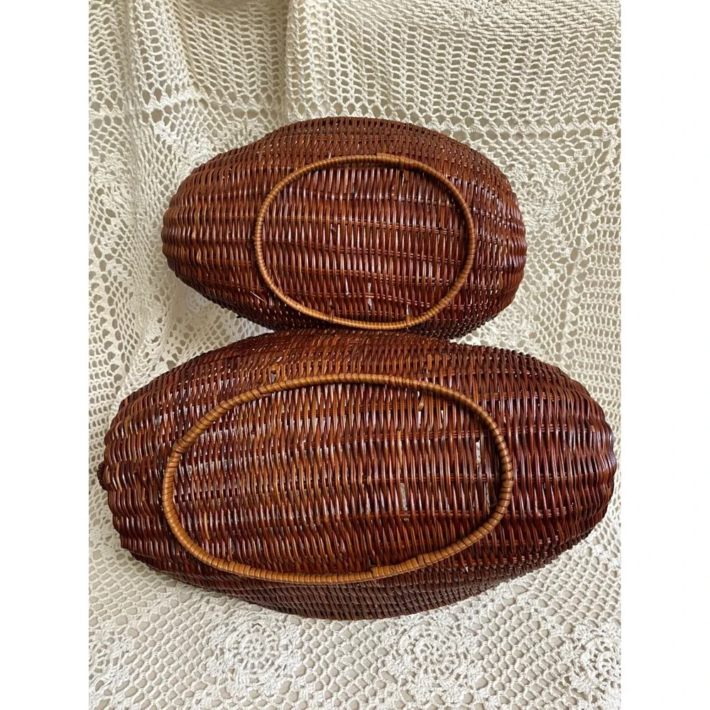 Wicker Deer Reindeer Basket Set Home Decor Brown Vintage FLAWS